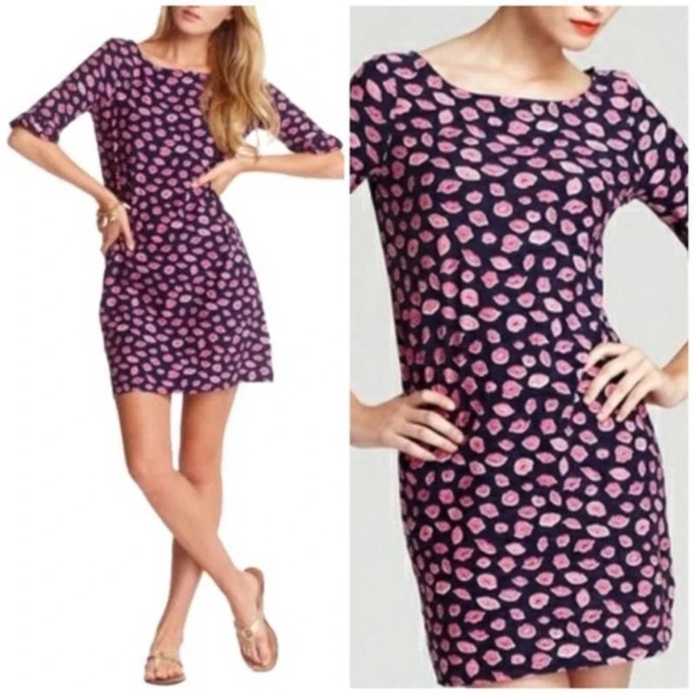 LILLY PULITZER Bocce Lips Kiss Somerset Dress - Size Large - Picture 1 of 8